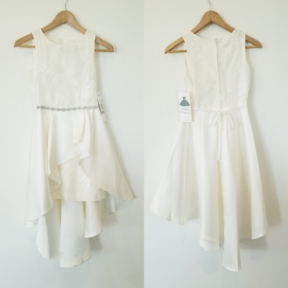 Rare Edition Embroidered Mesh Asymmetrical Overlay Formal Pageant Dress NWT sz12 - Picture 16 of 16